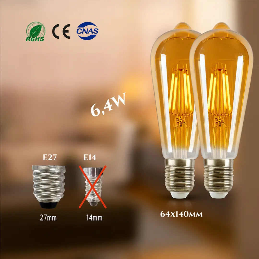 2 KOM LED Edison žarulja E27 – moderna retro elegancija Outlet Prodaja