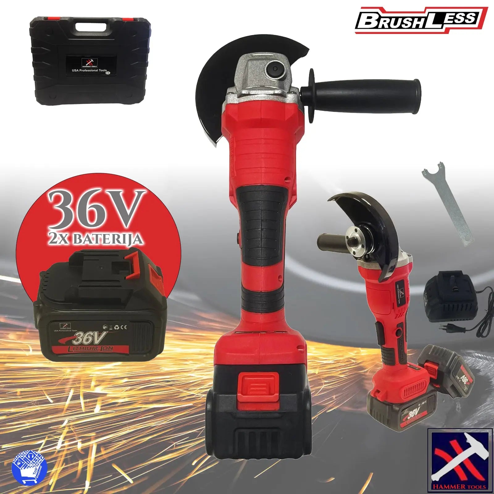 AKU BRUSILICA SA 2 BATERIJE 36V HAMMER TOOLS Top Proizvodi