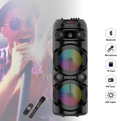 DVOSTRUKI 8 INČNI BLUETOOTH ZVUČNIK SA BEŽIČNIM MIKROFONOM