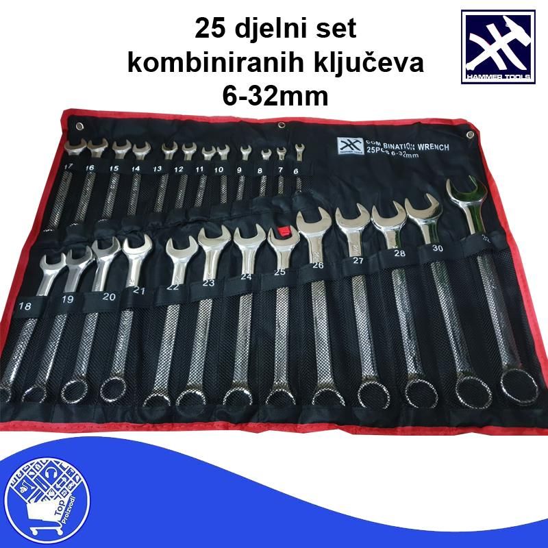 25 djelni set okasto-viljuskastih kljueva OD 6mm-32mm HAMMER TOOLS Top Proizvodi